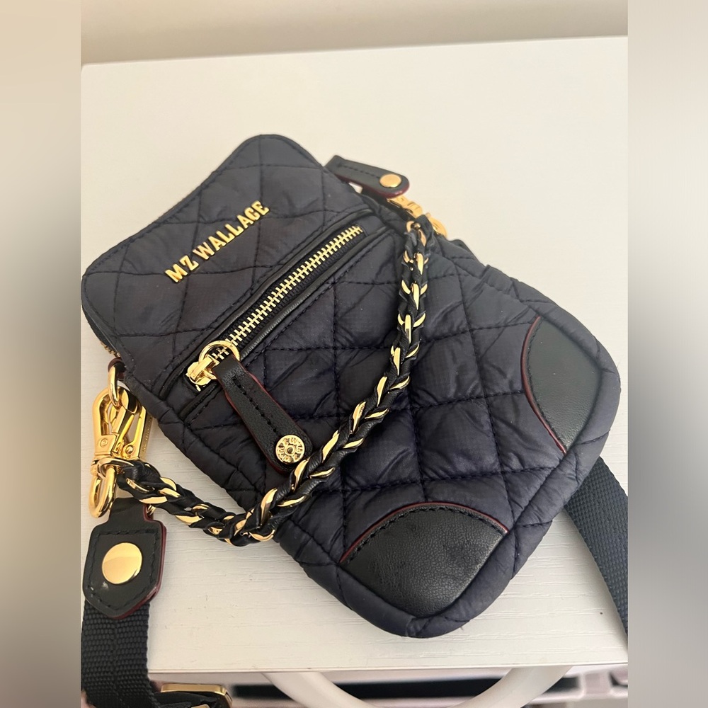 Mz Wallace Micro Crosby Navy with Gold Hardware